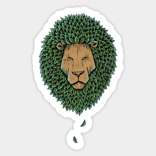 wood lion Sticker